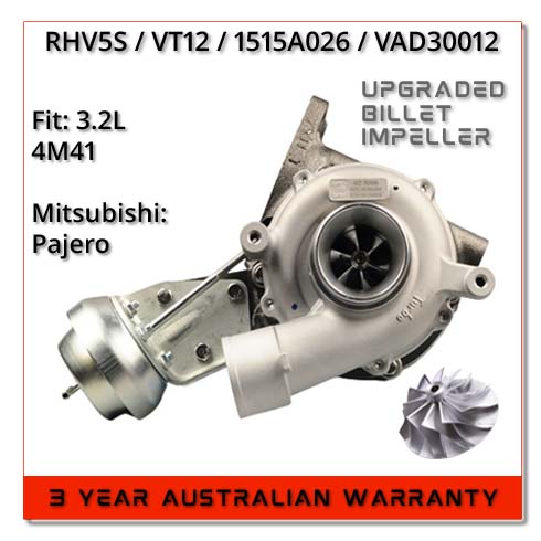 Turbocharger suit Mitsubishi Pajero 4M41 3.2L VT12 RHV5S 1515A026 VAD30012  BILLET IMPELLER UPGRADE - Turbochargers Australia