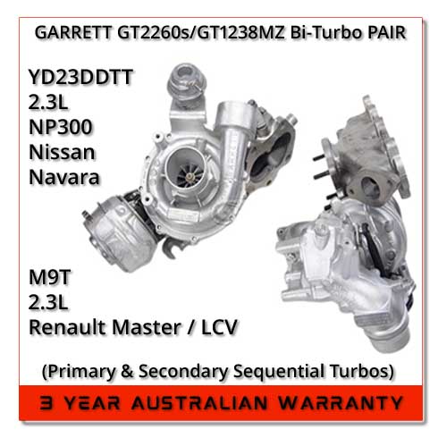 renault-master-m9t-nissan-navara-np300-yd23ddtt-gt2260s-gt1238mz-garrett-oem-bi-turbocharger-pair